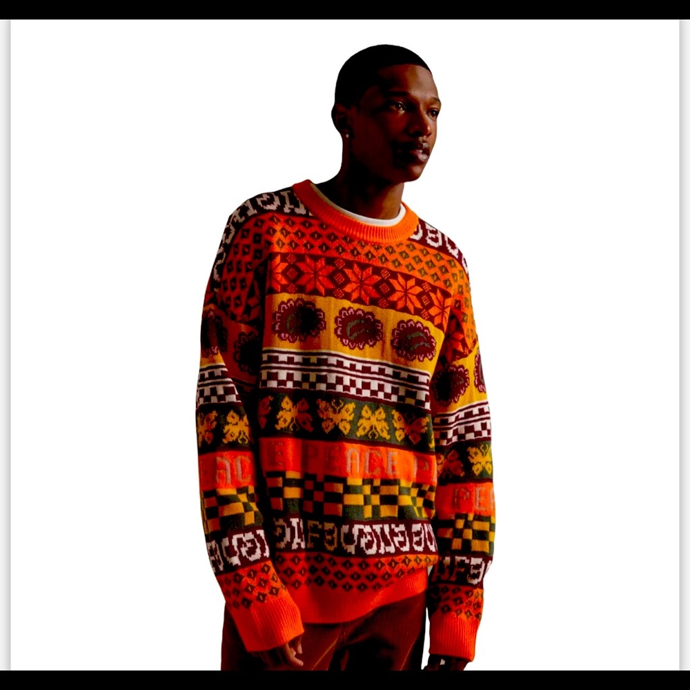 NWT UO Mens Trippy Fair Isle Sweater L